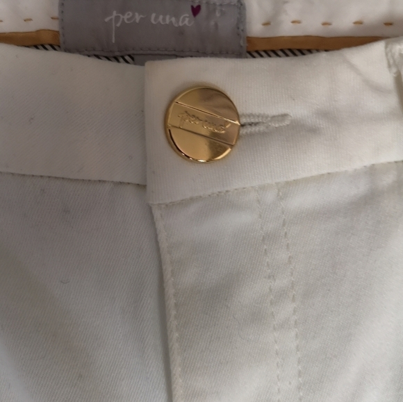 00s contemporary per una gold trimmed white straight leg denim jeans - Picture 5 of 6